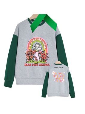 Trauma Mental Health graphic oversized pullover crewneck sweatshirt size small